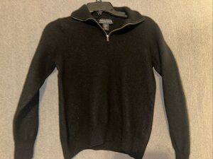 Christian Lacroix Extra Fine Merino Wool Black One Fourth Zip Mock Neck Soft you